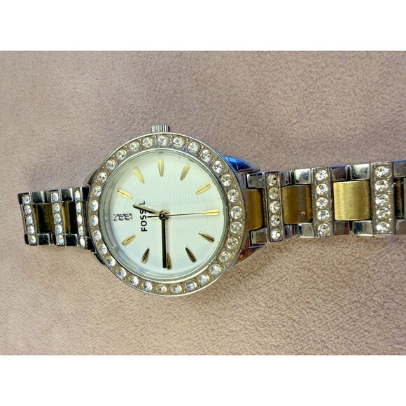 Two Tone Women\'s Fossil Jesse Stainless Steel Watch New Battery Very Clean main image 3